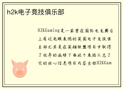 h2k电子竞技俱乐部